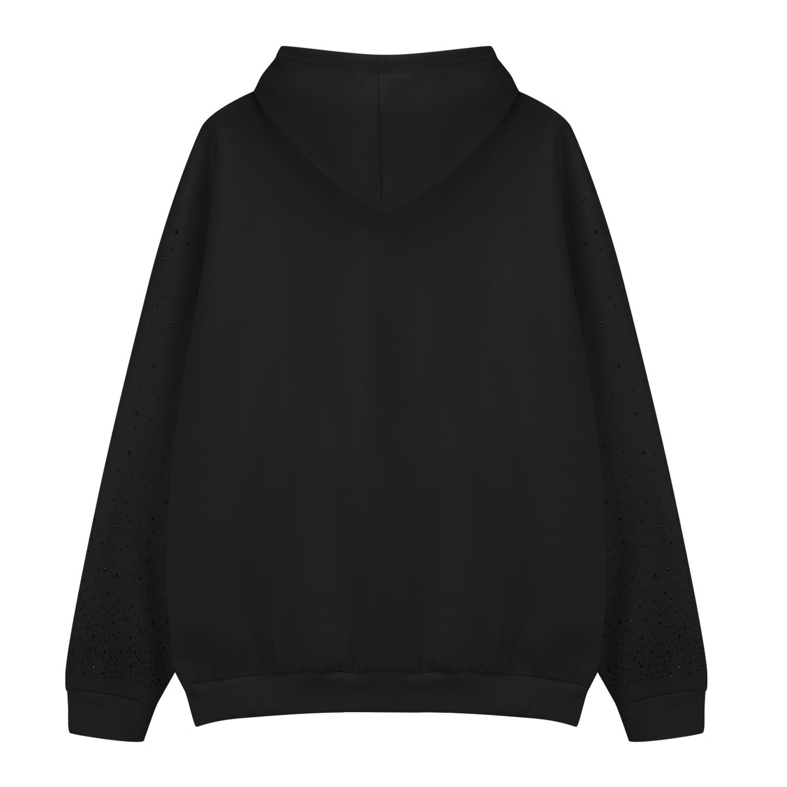Women's Rhinestone Encrusted Hooded Sweatshirt, Comfortable Fleece Lined Pullover with Sparkle Design, Fashionable Casual Winter Wear for Autumn and Winter Seasons, Daily Use and Cold Weather Black L