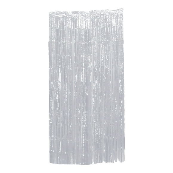 Maytalsory Stylish Backdrops With Shimmer Metallic Streamers Curtain Glittering Backdrops Versatile Premium Silvery 8.2ft,1pc 1Set