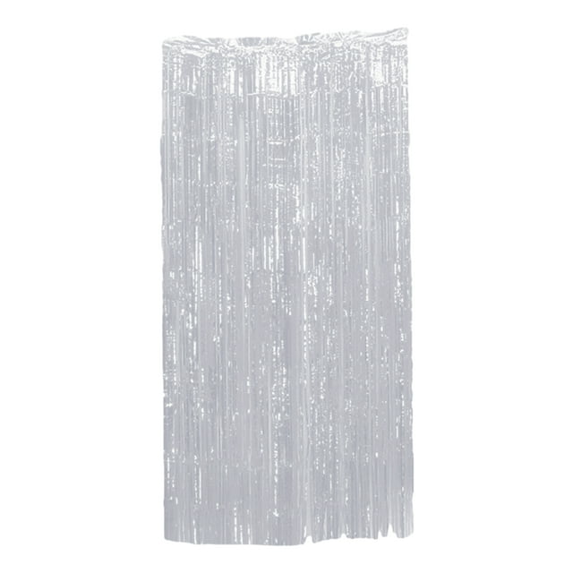 Wweixi Add Glamour To Party With Shimmer Metallic Streamers Curtain Glittering Silvery 8.2ft,1pc 1Set
