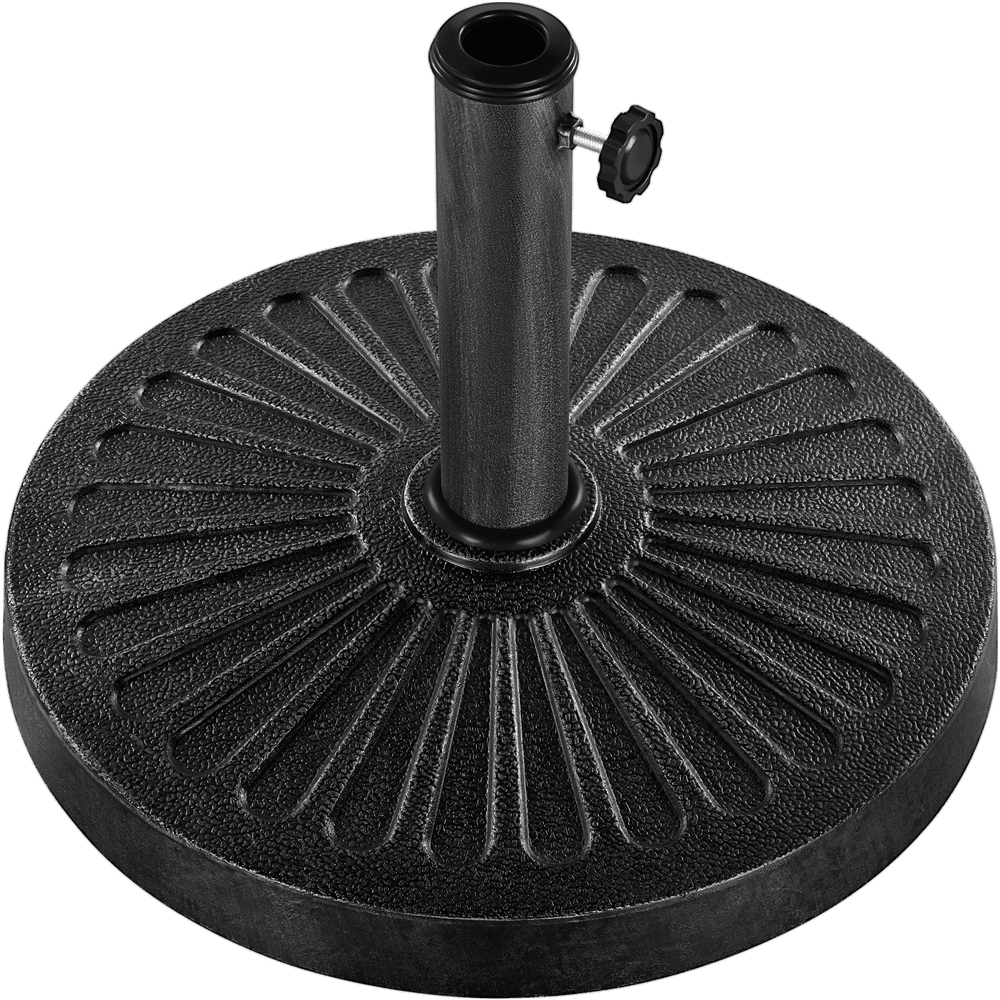 Renwick Patio Market Umbrella Base, 30 lb Round Resin, Black