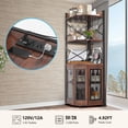 thumbnail image 6 of EVMORE 5 Tier Corner Bar Cabinet with Power Outlet, LED Lights, Wine Rack Display Shelves & Glass Holder, Storage Cabinet Corner Shelf For Living Room Kitchen, 6 of 8