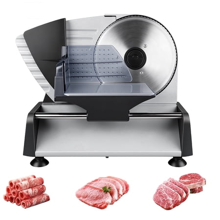 Behome Meat Slicer 200W Electric Automatic Meat, Deli Food Slicer ,Adjustable Thickness for Home Use,Removable 7.5 IN Stainless Steel Blade & Food Pusher,Cuts Meat, Bread and Cheese