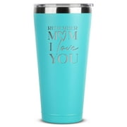 Remember Mom I Love You - 30 oz Mint Insulated Stainless Steel Tumbler w/ Lid Mug for Women - Moms Mother Gifts Idea from Kids Children