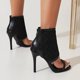 thumbnail image 4 of Zapatos de mujer Sandalias con cremallera en la espalda Tacón muy alto Peep Toe Encaje Recorte Flor Stilettos transpirables Wmkox8yii  hfjk4139, 4 of 7