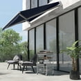 thumbnail image 5 of 10' x 8' Retractable Awning, Patio Awnings, Sunshade Shelter w/ Manual Crank Handle, UV & Water-Resistant Fabric and Aluminum Frame for Deck, Balcony, Yard, Blue, 5 of 9