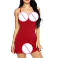 thumbnail image 6 of SCSAlgin Womens Nightgown Sexy Lace Sleepwear V Neck Full Slip Chemise Lingerie Cotton Night Gowns Babydoll Sleepshirt, 6 of 7
