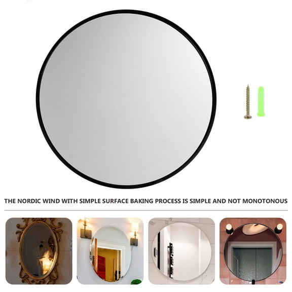 BESTYASH Mirror For Bathroom Vanity Aluminium Alloy 1Pack Black Vintage