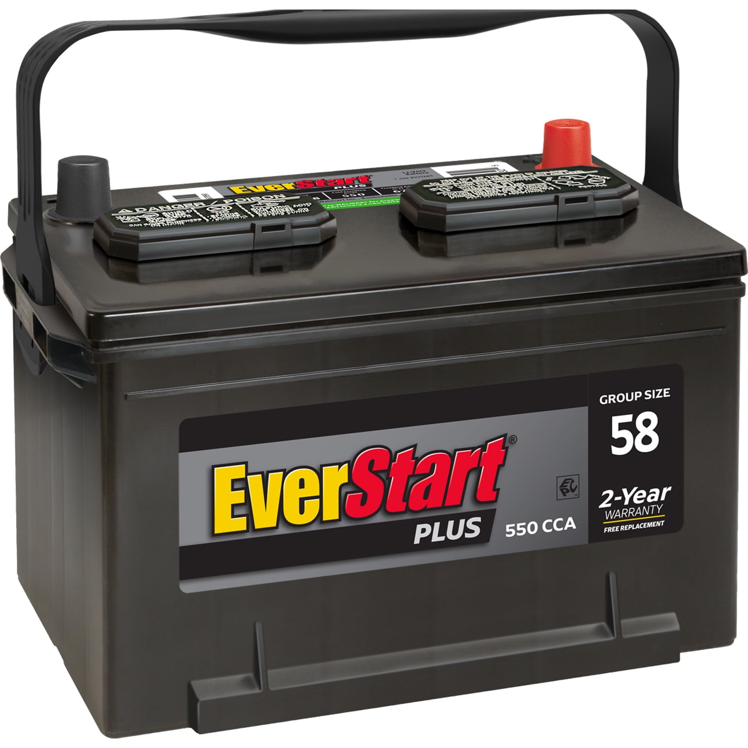 EverStart Plus Lead Acid Automotive Battery, Group Size 58 (12 Volt/550  CCA) 