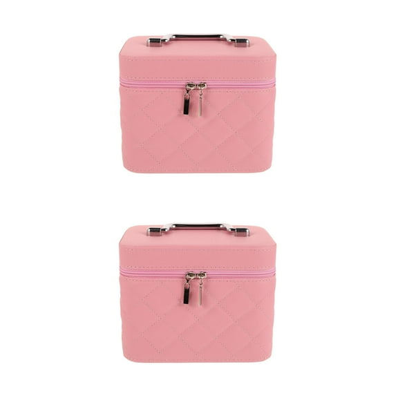 Worgeous 2pcs Women Makeup Box Cosmetic Makeup Storage Organizer Box Vanity Case Makeup Box Organizer Makeup Organizer Make Up Case Container