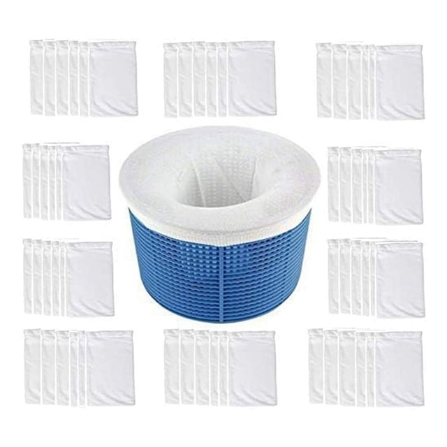 Bolsa de cesta para skimmer de piscinas, filtro elástico, divisor de elasticidad blanco, red para skimmer de piscina, bolsa de red de malla fina