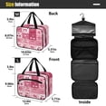 thumbnail image 3 of Travel Hanging Toiletry Bag with 4 Zipped Compartments Waterproof Makeup Accessories Spacious Cosmetic Bag Cherry Pattern with Bows Medium, 3 of 9