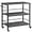 Charcoal Gray + Black, variant on Kitchen Island with Storage,Industrial Kitchen Counter with Hooks and Side Enclosures, 3 Tier Kitchen Cart with Large Workstation, Saving Space, Easy Assembly, Rustic Brown and Black