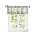 thumbnail image 2 of Kitchen Cafe Valance Curtain for Small Windows,Farm Eucalyptus Leaves Border Rod Pocket Short Valances Vintage Linen Window Treatment Panel for Living Room/Bedroom/Bathroom,42x18in, 2 of 9