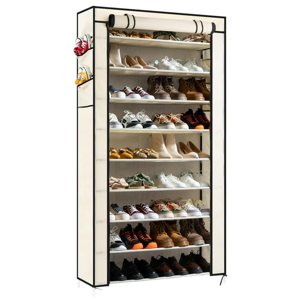 Alarmerende maskulinitet Hende selv Zimtown 10 Tiers 45 Pairs Shoe Rack Shoe Shelf Shoe Storage Cabinet  Organizer Space Saving Shoes Tower with Non-woven Fabric Cover Closet, Free  Standing, Multiple Colors - Walmart.com