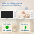thumbnail image 4 of HelloBaby Monitor de bebé con cámara y audio, primer monitor de cámara para bebé con pantalla IPS de 6 '', sin WiFi, batería de 30 horas, ECO, VOX, conversación bidireccional, visión nocturna, 1000 pi, 4 of 5