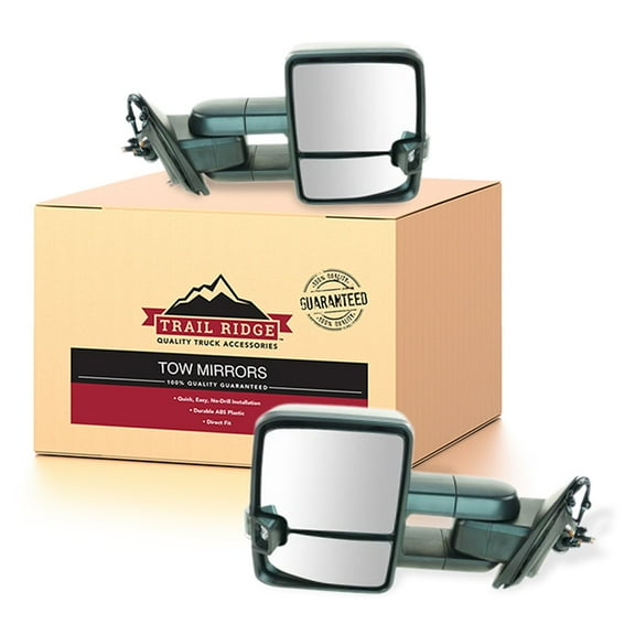 Trail Ridge Tow Mirror Power Fold Heat LED Signal Spotlight Textured Pair for GM TR00079 Fits select: 2014-2018 CHEVROLET SILVERADO, 2014-2018 GMC SIERRA