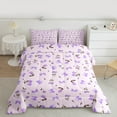 thumbnail image 2 of Homewish Purple Bowknot Floral Bedding Comforter Set,Country Floral Twin Comforter Sets,Lovely Bow Knot Bedding Set For Men Women,Breathable Home Decor Reversible,2 Pieces, 2 of 8