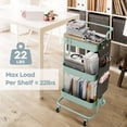 thumbnail image 3 of Rolling Cart DTK, utilitario metálico de 3 niveles, con sobremesa y bolsas laterales, 3 of 7