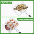 thumbnail image 4 of Qweryboo Portable Grill Basket, BBQ Grilling Basket for Outdoor Grill with Removable Handle, Stainless Steel Camping Cooking Grill Accessories for Chicken Fish Vegetable, Dad Gifts, 4 of 7