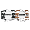 thumbnail image 1 of Stockholm The Capital Of Sweden Bracelet Hand Strap Leather Rope Wristband Double Set, 1 of 3