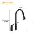 thumbnail image 5 of Logmey Kitchen Faucet with Pull Down Sprayer 360 Degree Single Handle 2 Holes,Matte Black Kitchen Sink Faucet with 2 Spray Mode, 5 of 7