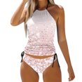 thumbnail image 1 of JAKANYQ Women Swimwear Tankini 2PCS Normal Swimsuit Backless Printing Adjustable Print Multicolor Padded Strap Bathing Suits Sexy Vacation Boho Classic Hawaii Summer Tropical Brazilian Beachwear, 1 of 4