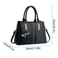 thumbnail image 3 of Women's Large Capacity Leather Tote Bag with Patchwork Design, Multi-Layer Compartments, and Adjustable Crossbody Strap, 3 of 6