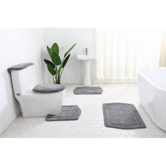 5Pc Set Bathroom Rug Vintage Collection