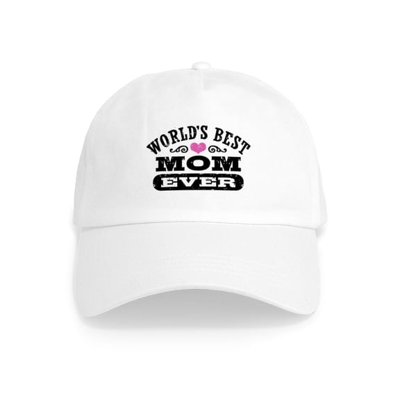 CafePress - World's Best Mom Ever Cap - Adjustable 100% Brushed Unisex Casual Cotton Baseball Cap, Beige, 1