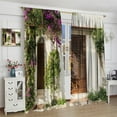 thumbnail image 4 of Italian Scenery Curtain, Old Courtyard Rome Italian Coffee Chair City Historic House On The Street, Living Room Bedroom Curtain Set 2 Panels,84x84 Inches, Style-2, 4 of 5