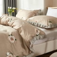 thumbnail image 6 of Move Over Yellow Floral Duvet Cover Set Queen Ruffle Flowers Bedding Sets Ruffle Pattern Microfiber No Filling, 6 of 10