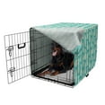 thumbnail image 5 of Pineapple Dog Crate Cover, Abstract Summer Pattern with Exotic Fruit and Minimal Ornaments, Easy to Use Pet Kennel Cover Small Dogs Puppies Kittens, 7 Sizes, Pale Yellow Turquoise, by Ambesonne, 5 of 6