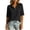 Black, variant on Women Half Button Mid Sleeve Collarted Shirt Cotton Linen Solid Loose Casual Top for Office Daily Golf