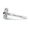 thumbnail image 3 of 925 Sterling Silver Stackable Expressions Polished Garnet Flower Ring Size: 5; for Adults and Teens; for Women and Men, 3 of 5