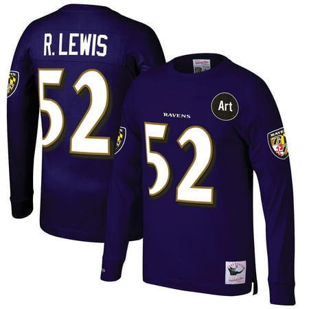Ray Lewis Baltimore Ravens Mitchell & Ness Big & Tall Retired Player Name & Number Long Sleeve Top -