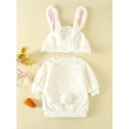 thumbnail image 2 of Toddler Baby Boy Girl Easter Bunny Costume Fluffy Long Sleeve Pullover Sweatshirt with Rabbit Ears Hat Set, 2 of 7