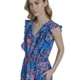 thumbnail image 3 of Falling Flowers Women's Smocked Fit & Flare With Ruffle Details Short Dress, Sizes XS-XL, 3 of 7