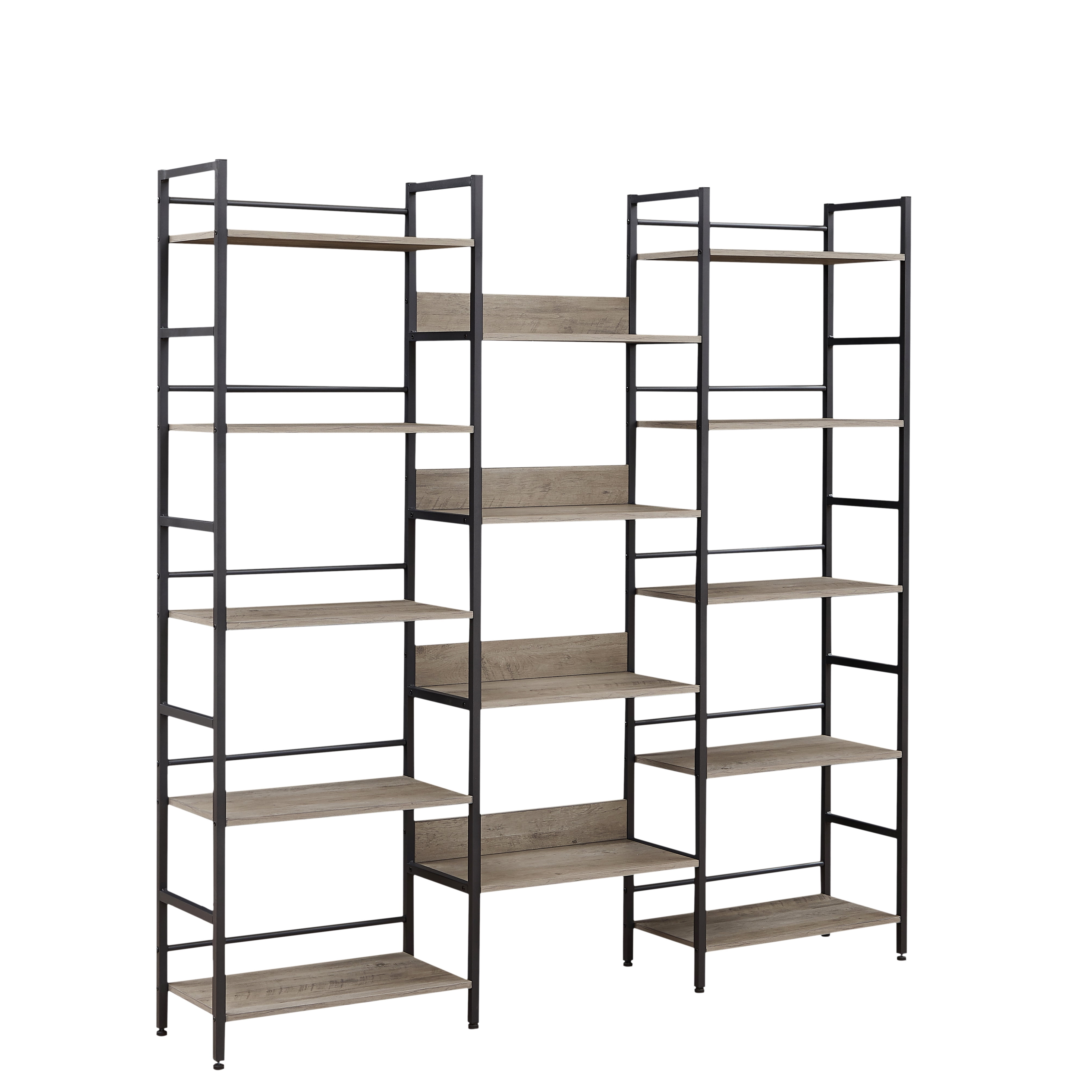 Aukfa 5-Shelf Tall Bookshelf, Modern Large Open Bookcase for Living Room Bedroom, Gray