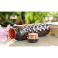 thumbnail image 2 of Indian Art Villa Handcrafted Copper Bottle with Antique Dark Honeycomb Design, Brown, Drinkware 30.4 oz, 2 of 3