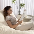 thumbnail image 3 of CQSXDA Corduroy Bean Bag Chair For Adults In Plush Grey Fabric, Ergonomic Single Seat For Living Room And Bedroom, 3 of 10