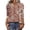 Deep Red, variant on Boho Print Blouse for Women, V-Neck 3/4 Sleeve Tunic Top with Button Detail - Loose Fit Bohemian Casual Shirt for Fall & Winter Blue L