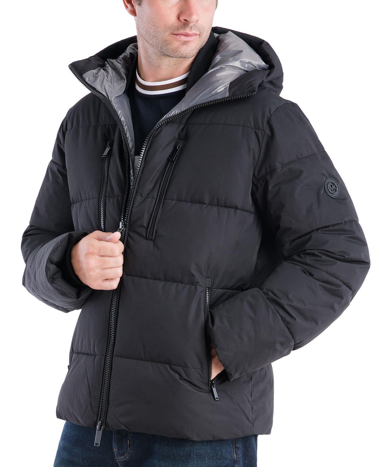 michael michael kors men's hooded puffer jacket
