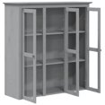 thumbnail image 2 of vidaXL Cabinet with Glass Doors BODO Grey Solid Wood Pine, 2 of 5