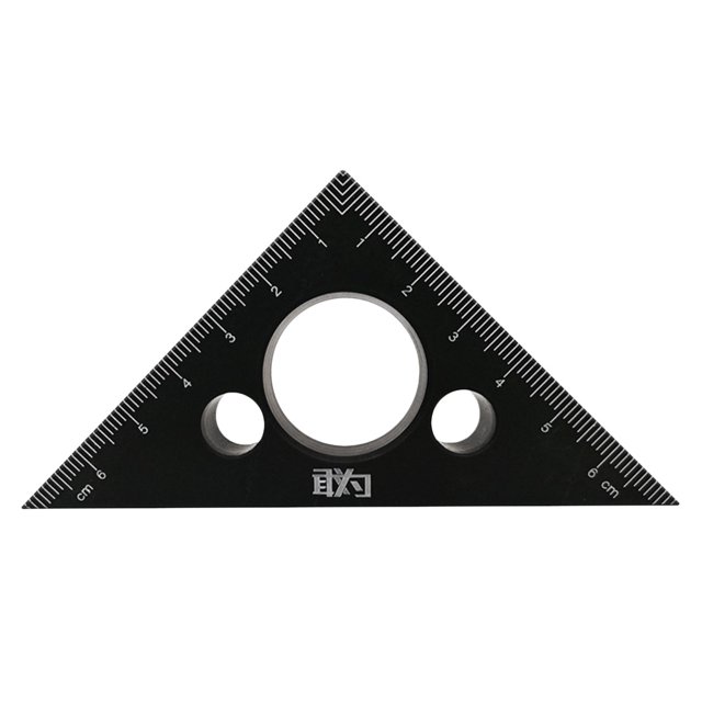 MasteelfCA 1PC Aluminum Alloy Triangular Rule Thickened Height Gauge Practical Wood Working Tool Sturdy Woodworking Triangular Rule 45 Degree Triangular Rule for Home Office Studio Black
