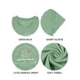 thumbnail image 6 of VILOVE Womens Summer Tops Teacher Shirts Book Plant Graphic Tees Crew Neck Short Sleeve T Shirts Green, 6 of 7