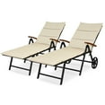 thumbnail image 1 of Gymax 2PCS Folding Patio Rattan Lounge Chair Chaise Aluminum W/ Cushion & Wheel, 1 of 1