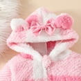 thumbnail image 5 of Girls Jumpsuit Long Sleeve Plaid Hooded Cotton Blend Jumpsuit Baby Girl Romper Red 3 Months-6 Months, 5 of 6