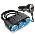 thumbnail image 3 of 3Way Car Cigarette Lighter Socket Splitter Dual USB Charger Power Adapter 12-24V, 3 of 10