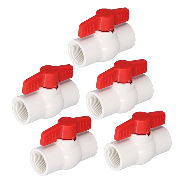 5pcs Faucet Water Stop Ball Valve Water Pipe Ball Valve PVC Quick Installation Water Supply Switch
