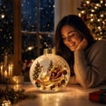 thumbnail image 4 of Christmas Light Up Crystal Clear Ornament Balls - Magic Winter World Scene, 3.15" Xmas Tree Hanging Decor with Warm Light, Reusable Sturdy Decor for Xmas Tree Home Mantel Window Festive Party, 4 of 6